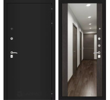 Входная дверь CLASSIC шагрень черная с Зеркалом Максимум - Венге