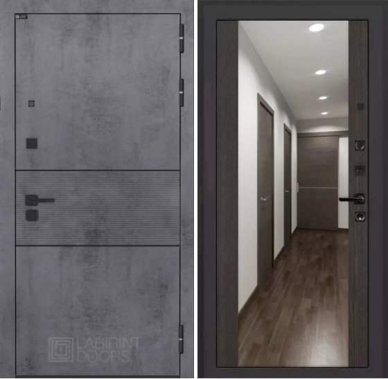 Входная дверь INFINITY с Зеркалом Максимум - Венге | Современная MDF панель 10 мм с наличником, цвет 