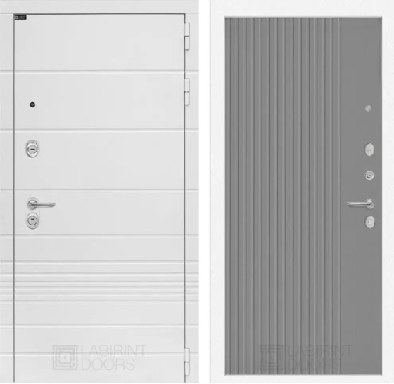 Входная дверь Трендо 29 - Серый рельеф софт | Декоративная MDF панель 10 мм с фрезерованным наличником, цвет 