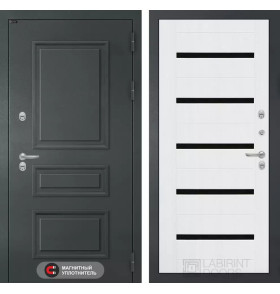 Входная дверь Атлантик 01 - Белое дерево, стекло черное