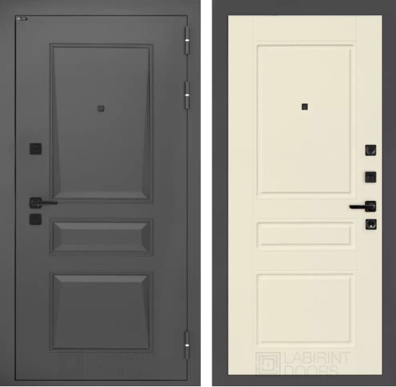 Входная дверь Орлеан 03 - Крем софт | Металлическая отделка методом давления на полотне