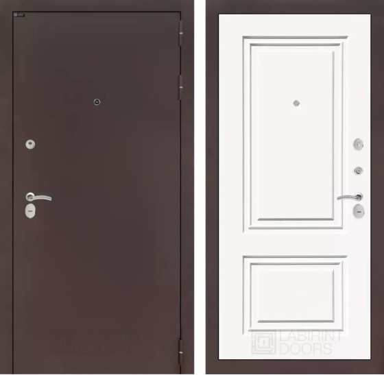 Входная дверь CLASSIC антик медный 26 - Эмаль RAL 9003 | Металл с практичным покрытием 