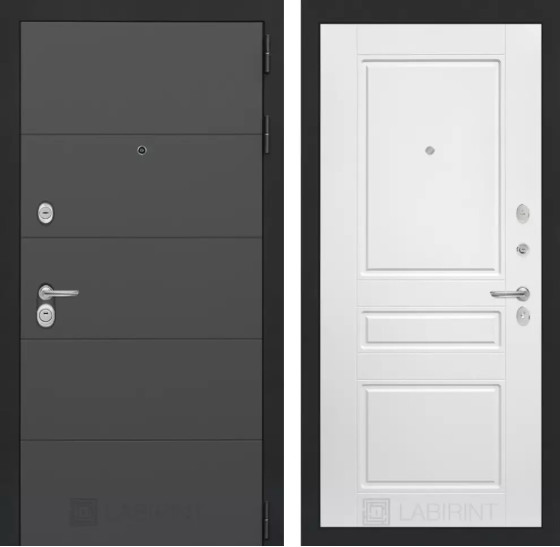 Входная дверь ART 03 - Белый софт | Современная декоративная MDF панель 10 мм, цвет 