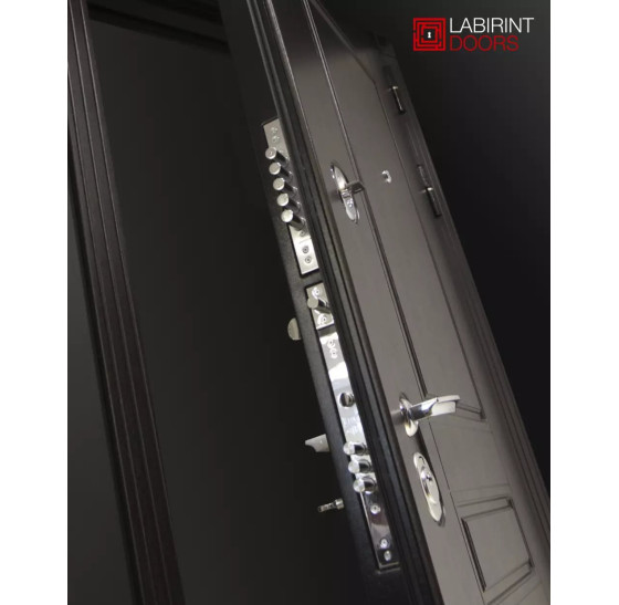 Входная дверь Мегаполис с Зеркалом 19 - Белый софт | Декоративная MDF панель 10 мм с фрезерованным наличником, цвет 