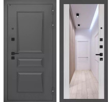 Входная дверь Орлеан с Зеркалом Максимум - Сандал белый