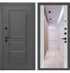 Входная дверь Орлеан с Зеркалом Максимум - Сандал белый