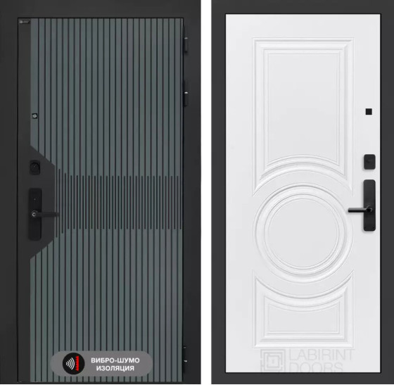 Входная дверь Смартлаб 23 - Белый софт | Фрезерованная МДФ панель 10 мм, цвет 