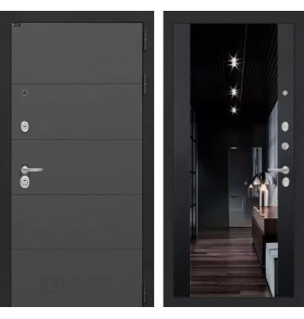 Входная дверь ART с тонированным зеркалом Максимум - Черный кварц