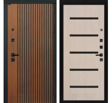 Входная дверь STORM 01 - Беленый дуб, стекло черное