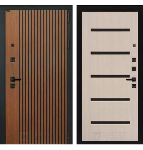 Входная дверь STORM 01 - Беленый дуб, стекло черное