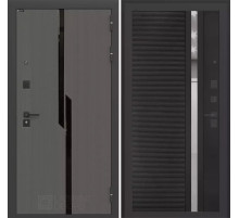 Входная дверь CARBON 31 - Черный кварц, зеркальная вставка с тонировкой