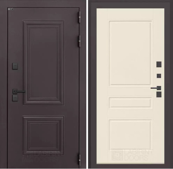 Входная дверь Полярис лайт 03 - Крем софт | Металлическая отделка методом давления на полотне, 960х2050 мм (внешний 1130х2130 мм), 880х2050 мм (внешний 1050х2130 мм)