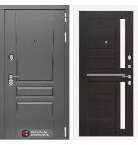 Входная дверь Платинум 02 - Венге, стекло белое