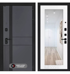 Входная дверь EVOLAB с Зеркалом 18 - Белое дерево