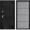 Входная дверь PAZL 25 - Бетон светлый, черный молдинг | Современная MDF панель 10 мм, цвет 