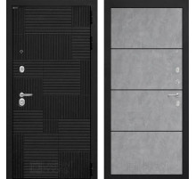 Входная дверь PAZL 25 - Бетон светлый, черный молдинг