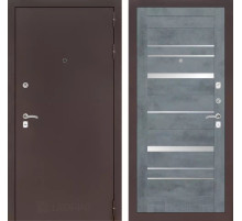 Входная дверь CLASSIC антик медный 20 - Бетон темный, зеркальные вставки