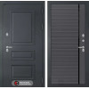 Входная дверь Атлантик 22 - Графит софт, черная вставка | Металлическая отделка 3D филенка