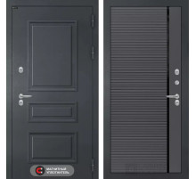 Входная дверь Атлантик 22 - Графит софт, черная вставка