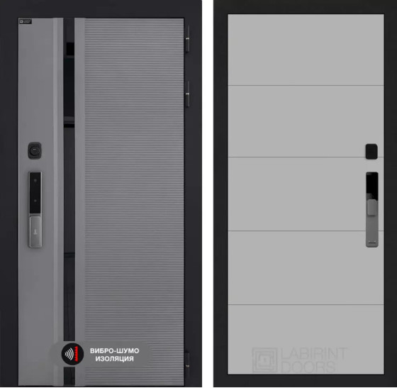 Входная дверь Пиано Смарт 2.0 панель 13 - Грей софт | Фрезерованная МДФ панель 10 мм, цвет 