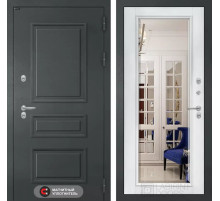 Входная дверь Атлантик с Зеркалом Фацет - Белый софт