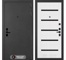 Входная дверь ACUSTICLAB 01 - Белое дерево, стекло черное