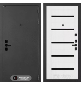 Входная дверь ACUSTICLAB 01 - Белое дерево, стекло черное