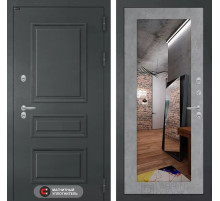 Входная дверь Атлантик с Зеркалом 18 - Бетон светлый