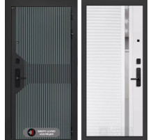 Входная дверь Смартлаб 31 - Белый софт, зеркальная вставка с тонировкой