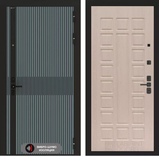 Входная дверь ISSIDA 04 - Беленый дуб | Фрезерованная МДФ панель 10 мм, цвет 