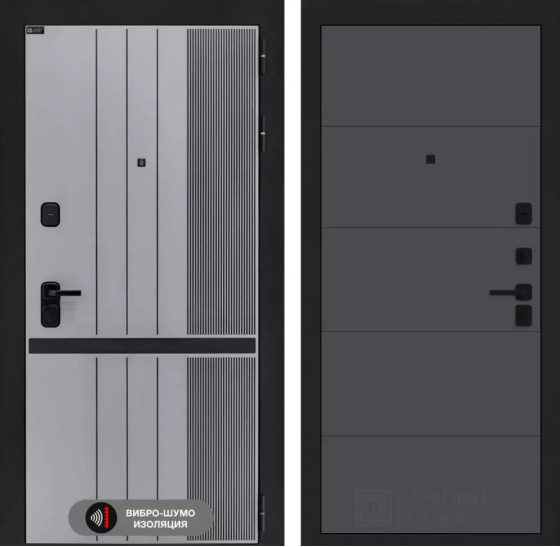 Входная дверь SKYLAB 13 - Графит софт | Фрезерованная МДФ панель 10 мм, цвет 