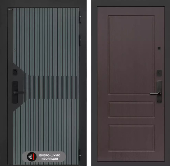 Входная дверь Смартлаб 03 - Орех премиум | Фрезерованная МДФ панель 10 мм, цвет 