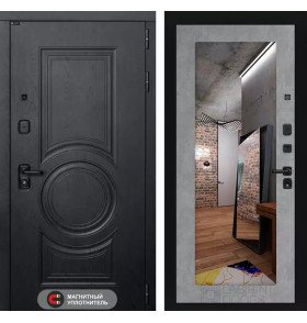 Входная дверь GRAND с Зеркалом 18 - Бетон светлый