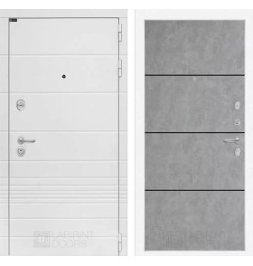 Входная дверь Трендо 25 - Бетон светлый, черный молдинг