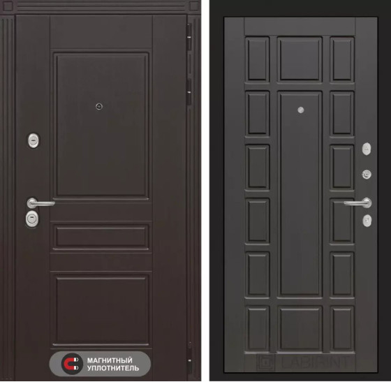 Входная дверь Мегаполис 12 - Венге | Декоративная MDF панель 10 мм с фрезерованным наличником, цвет 