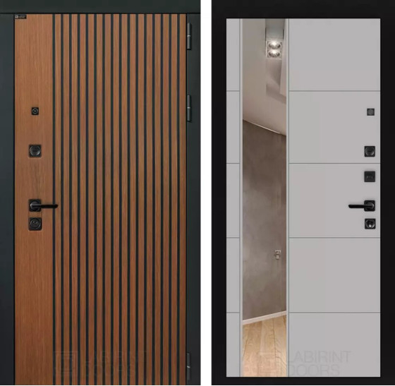 Входная дверь STORM с Зеркалом 19 -Грей софт | Декоративная МДФ панель 10 мм в цвете 