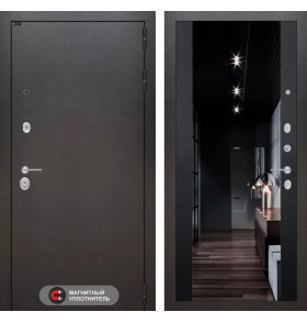 Входная дверь SILVER с тонированным зеркалом Максимум - Черный кварц