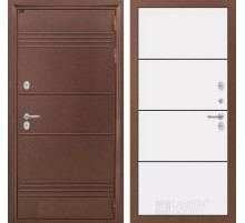 Входная дверь Термо Лайт 25 - Белый софт, черный молдинг