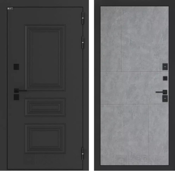 Входная дверь Аляска Лайт 21 - Бетон светлый | Металлическая отделка методом давления на полотне