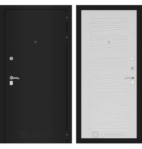 Входная дверь CLASSIC шагрень черная 06 - Белое дерево