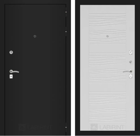 Входная дверь CLASSIC шагрень черная 06 - Белое дерево | Металл с практичным покрытием 