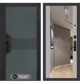 Входная дверь Смартлаб с Зеркалом Максимум - Грей софт