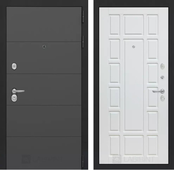 Входная дверь ART 12 - Белое дерево | Современная декоративная MDF панель 10 мм, цвет 