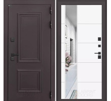 Входная дверь Полярис лайт с Зеркалом 19 - Белый софт