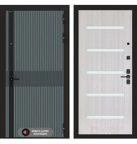 Входная дверь ISSIDA 01 - Сандал белый, стекло белое