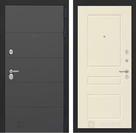 Входная дверь ART 03 - Крем софт | Современная декоративная MDF панель 10 мм, цвет 