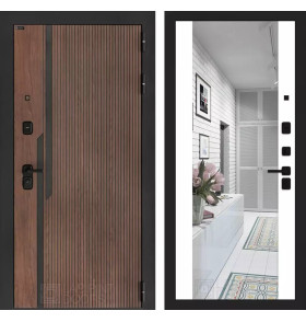 Входная дверь KARMINA с Зеркалом Максимум - Белый софт