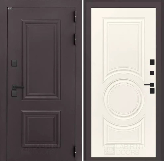 Входная дверь Полярис лайт 23 - Шампань софт | Металлическая отделка методом давления на полотне, 960х2050 мм (внешний 1130х2130 мм), 880х2050 мм (внешний 1050х2130 мм)