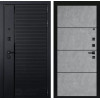 Входная дверь PIANO 25 - Бетон светлый, черный молдинг | Декоративная MDF панель 10 мм с наличниками, цвет 