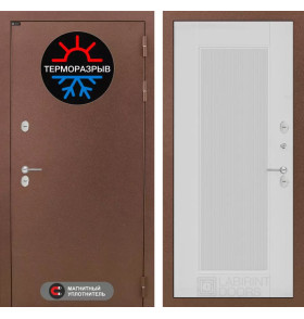 Входная дверь Термо Магнит 30 - Белый рельеф софт